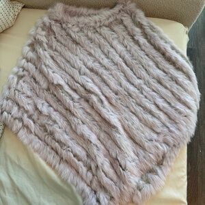 Blush Rabbit Fur Cape